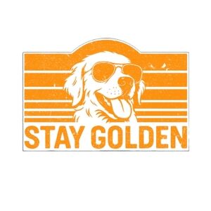Golden Retriever Stay Golden Vinyl Graphic Auto Wall Laptop Decal Animal Sticker